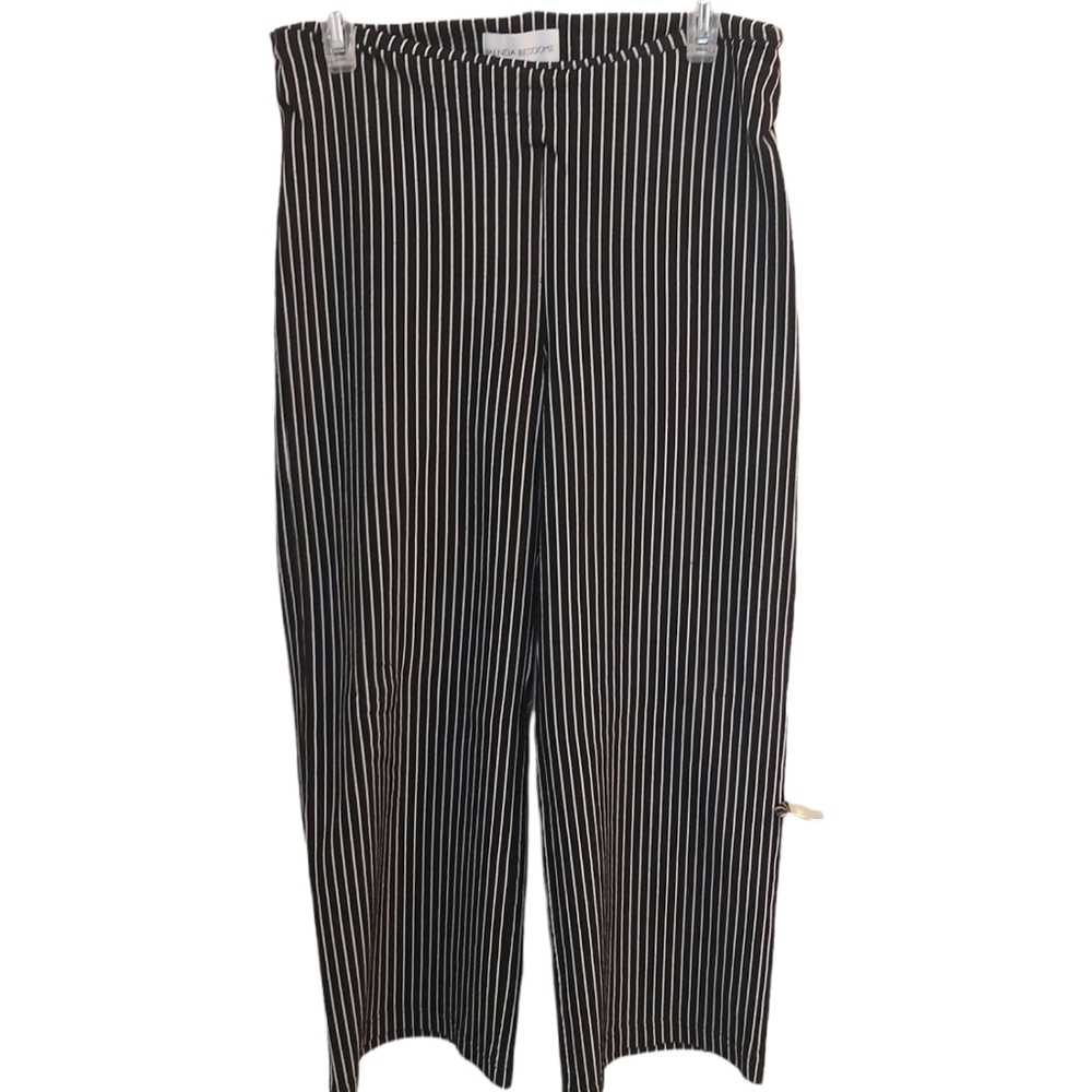 BRENDA BEDDOME Black and White Striped Pants Size medium (M)